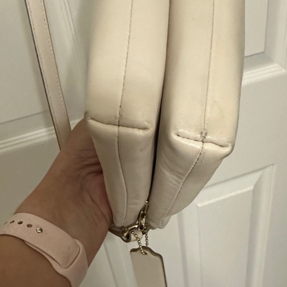 Coach Ivory/Cream Double Zip Leather Crossbody Bag - Picture 8 of 16